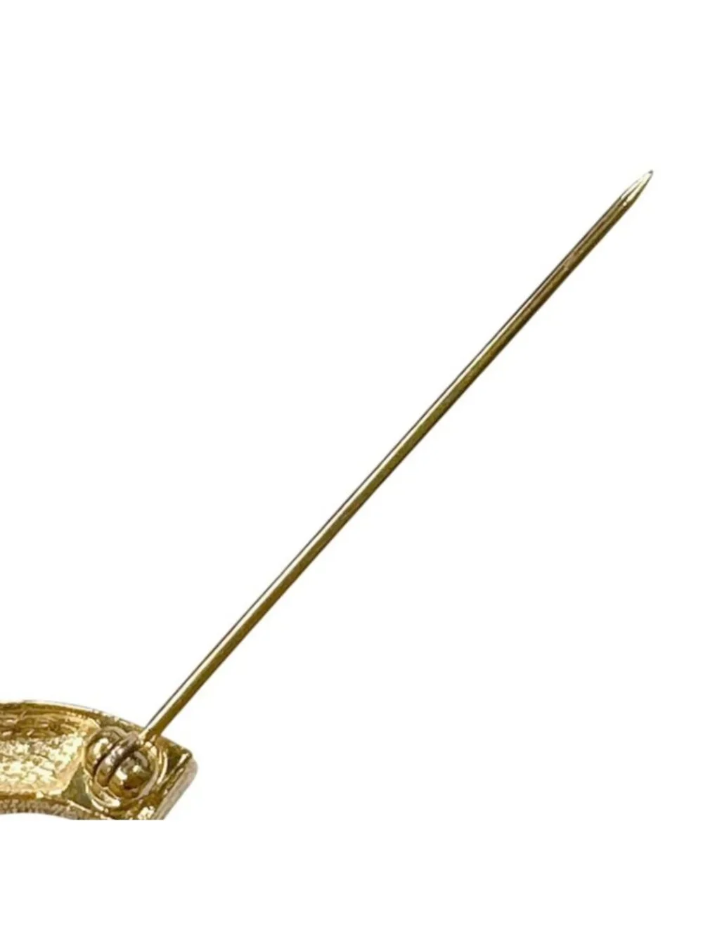 Chanel CC Logo Vintage Brooch Rhinestone Gold